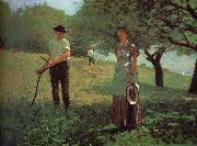 Winslow Homer Waiting for reply painting